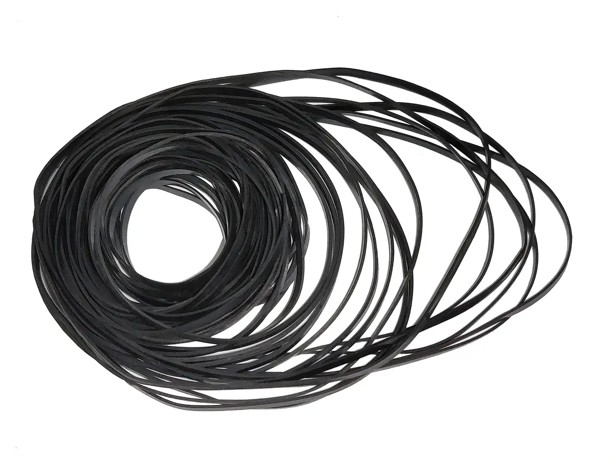 MEFONKOU 50 Pcs Rubber Drive Belts 3mm Width (40-135mm Mix) | Restore Cassette Deck Sound Quality - main product image