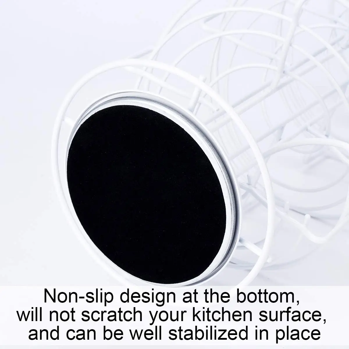 Toplife White Item Container | Spiral Metal Egg Skelter Dispenser, 6.9 x 6.9 x 16.1 in, Modern Kitchen - view 6