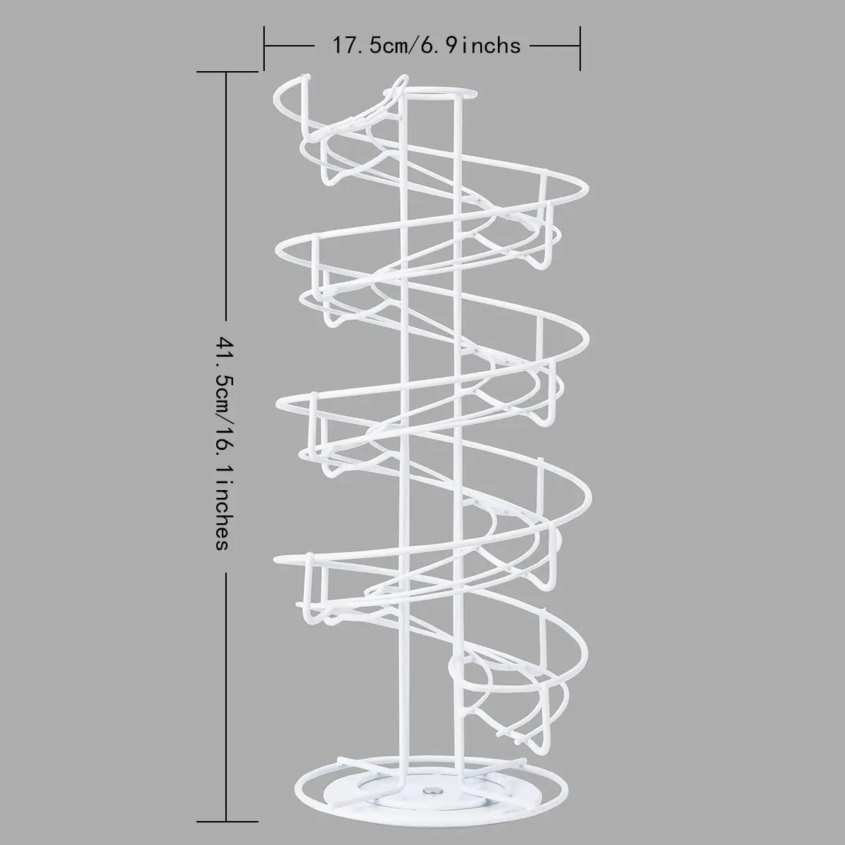 Toplife White Item Container | Spiral Metal Egg Skelter Dispenser, 6.9 x 6.9 x 16.1 in, Modern Kitchen - view 2