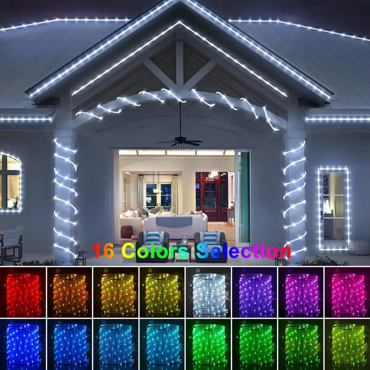 OMIKA 33ft 100 LED Rope Lights | 16 Color Changing, 132 Modes, Battery & USB Powered - view 2