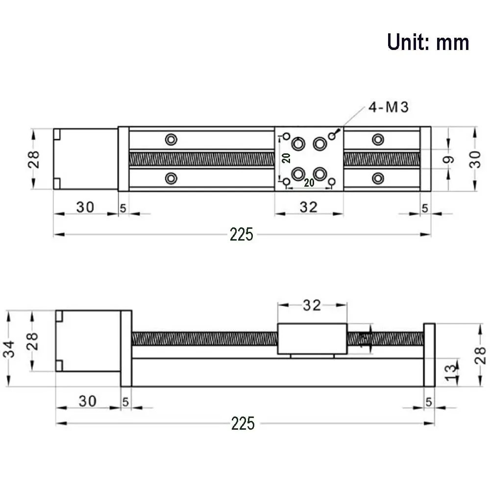 Befenybay 150mm Linear Rail Guide T6x1 with NEMA11 Motor, 226mm Total Length | Precision Actuator for DIY CNC - view 5