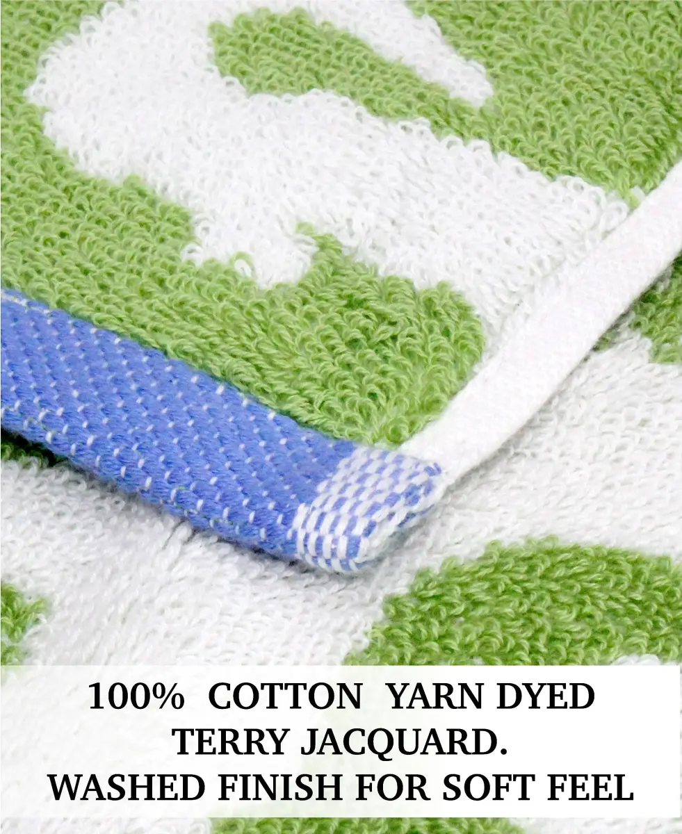 ORIGINAL KIDS Crocodile Wash Cloth Set of 12 | 30x30 cm (12x12 Inch) | 100% Cotton Terry Jacquard - view 5