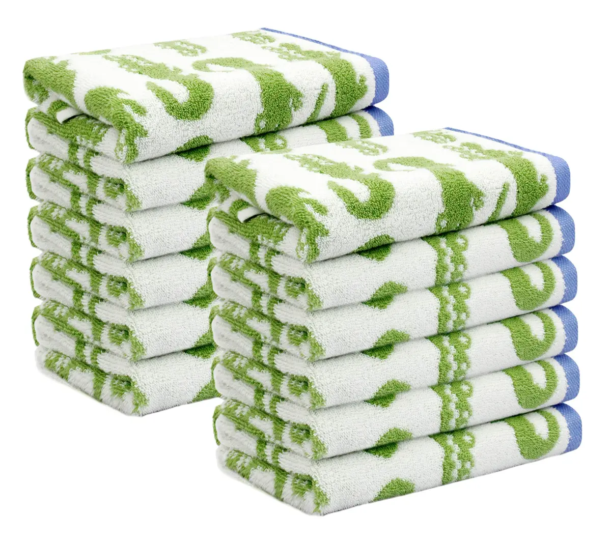 ORIGINAL KIDS Crocodile Wash Cloth Set of 12 | 30x30 cm (12x12 Inch) | 100% Cotton Terry Jacquard - view 7