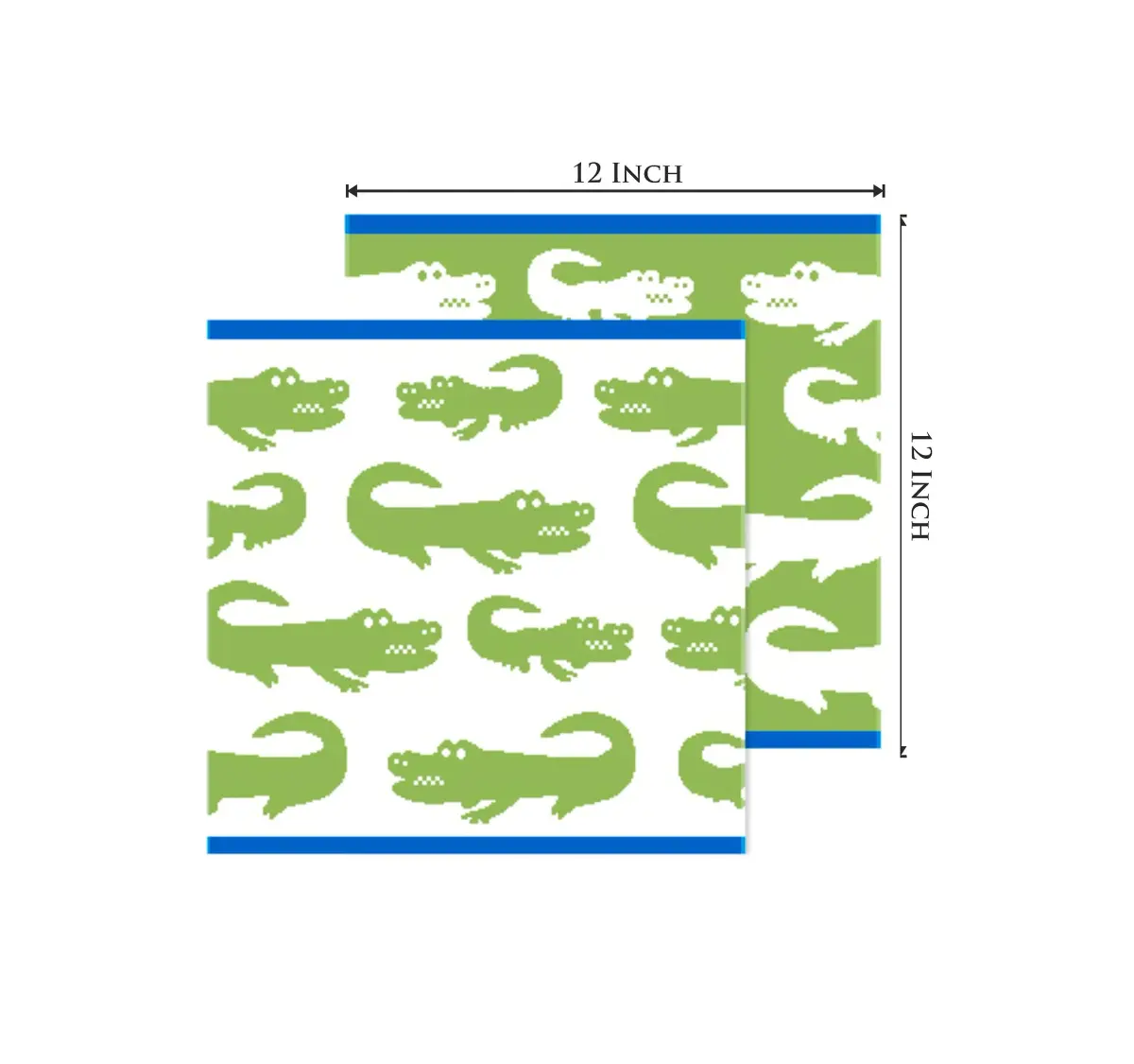 ORIGINAL KIDS Crocodile Wash Cloth Set of 12 | 30x30 cm (12x12 Inch) | 100% Cotton Terry Jacquard - view 3