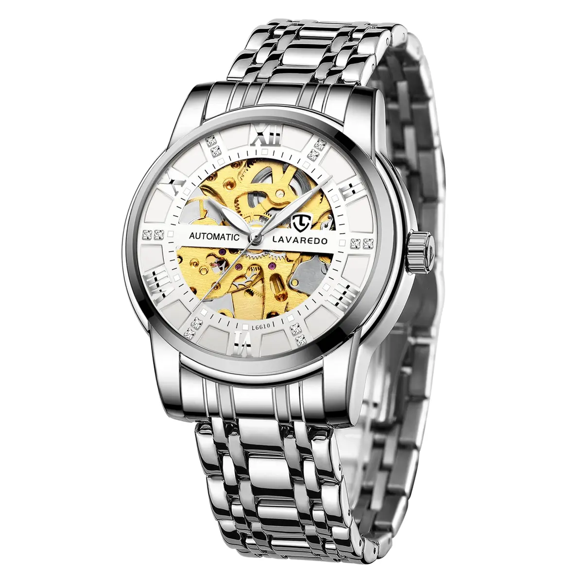 A ALPS Automatic Mechanical Watch for Men, 41mm Stainless Steel Skeleton Dial | Luxury Self-Winding Wristwatch - main product image