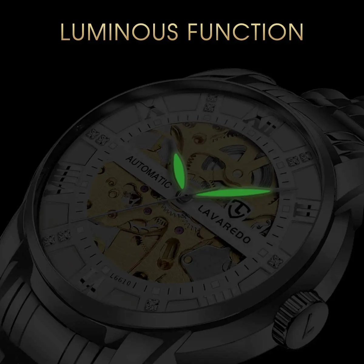 A ALPS Automatic Mechanical Watch for Men, 41mm Stainless Steel Skeleton Dial | Luxury Self-Winding Wristwatch - view 8