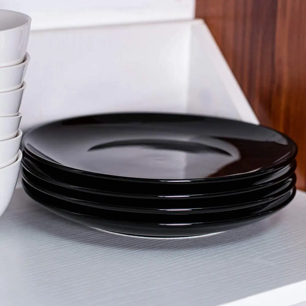 DELLING 10 Inch Black Porcelain Dinner Plates Set of 4 | Chip Resistant, Microwave & Oven Safe - view 7