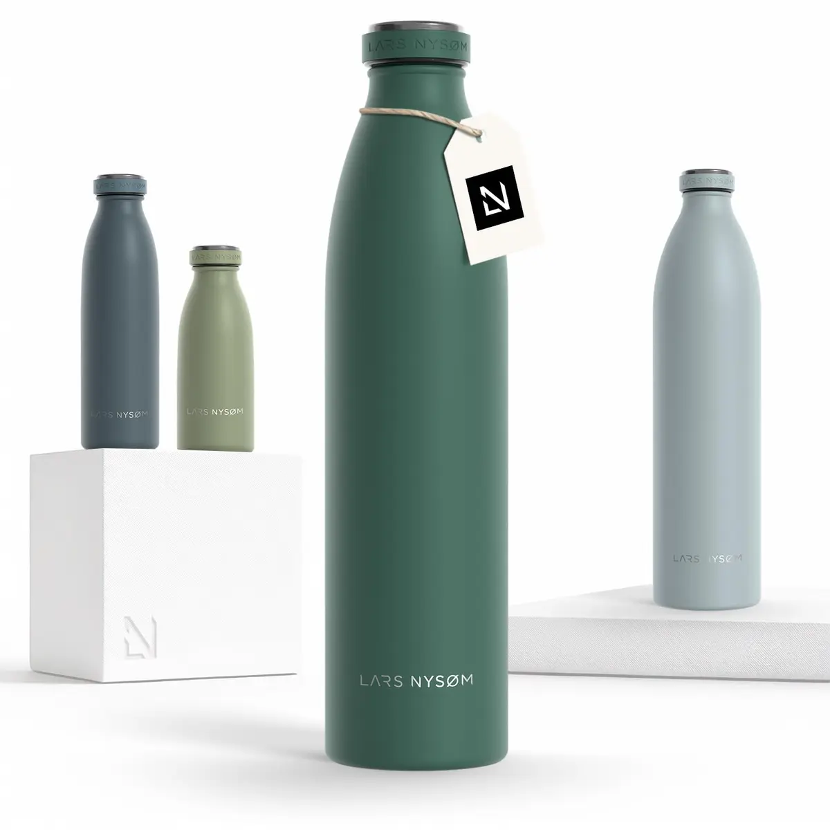LARS NYSØM Stainless Steel Insulated Water Bottle 34oz | Vacuum & Leakproof Design for Active Use - main product image