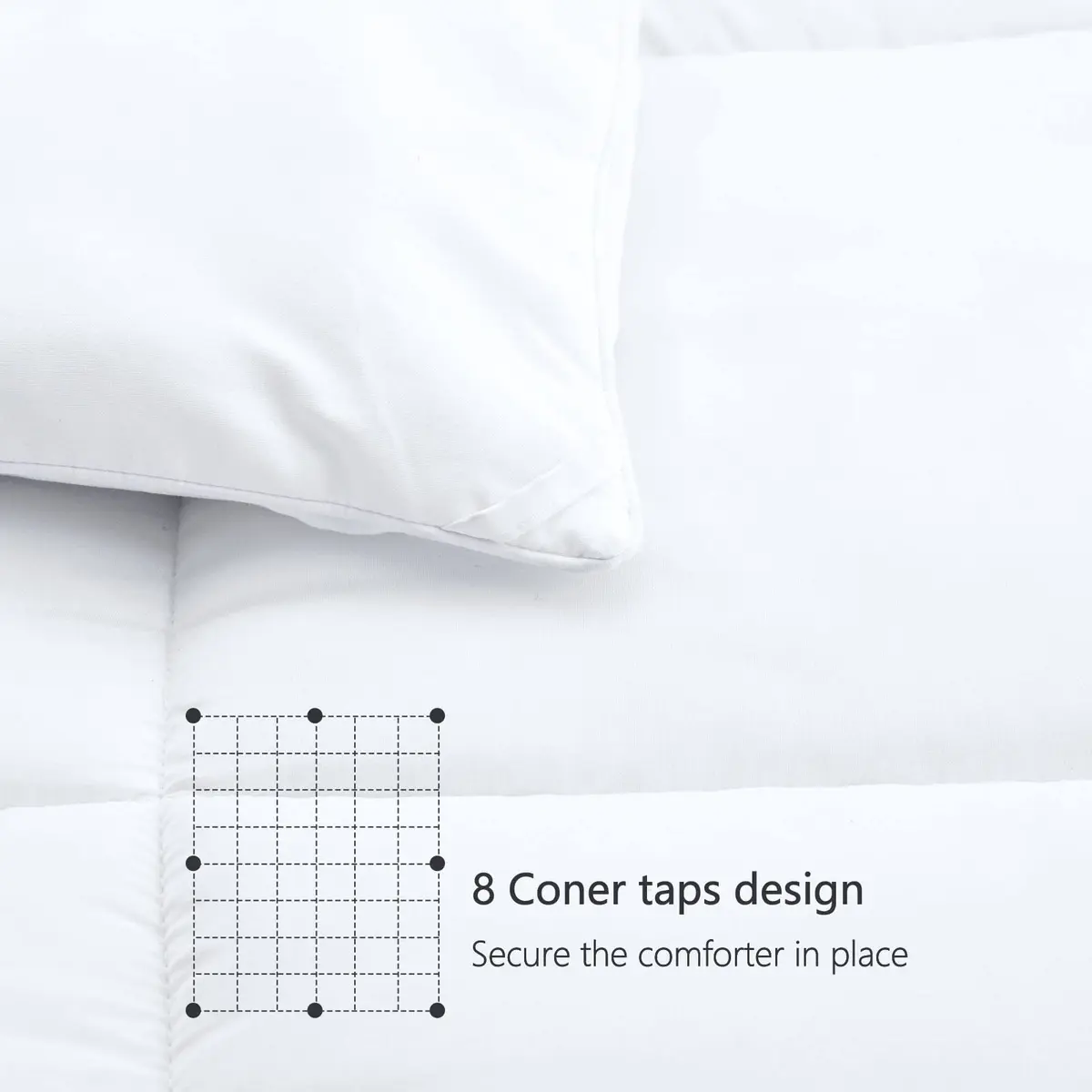 TEXARTIST White Queen Comforter | All Season Down Alternative Duvet Insert (90x90in) - view 6