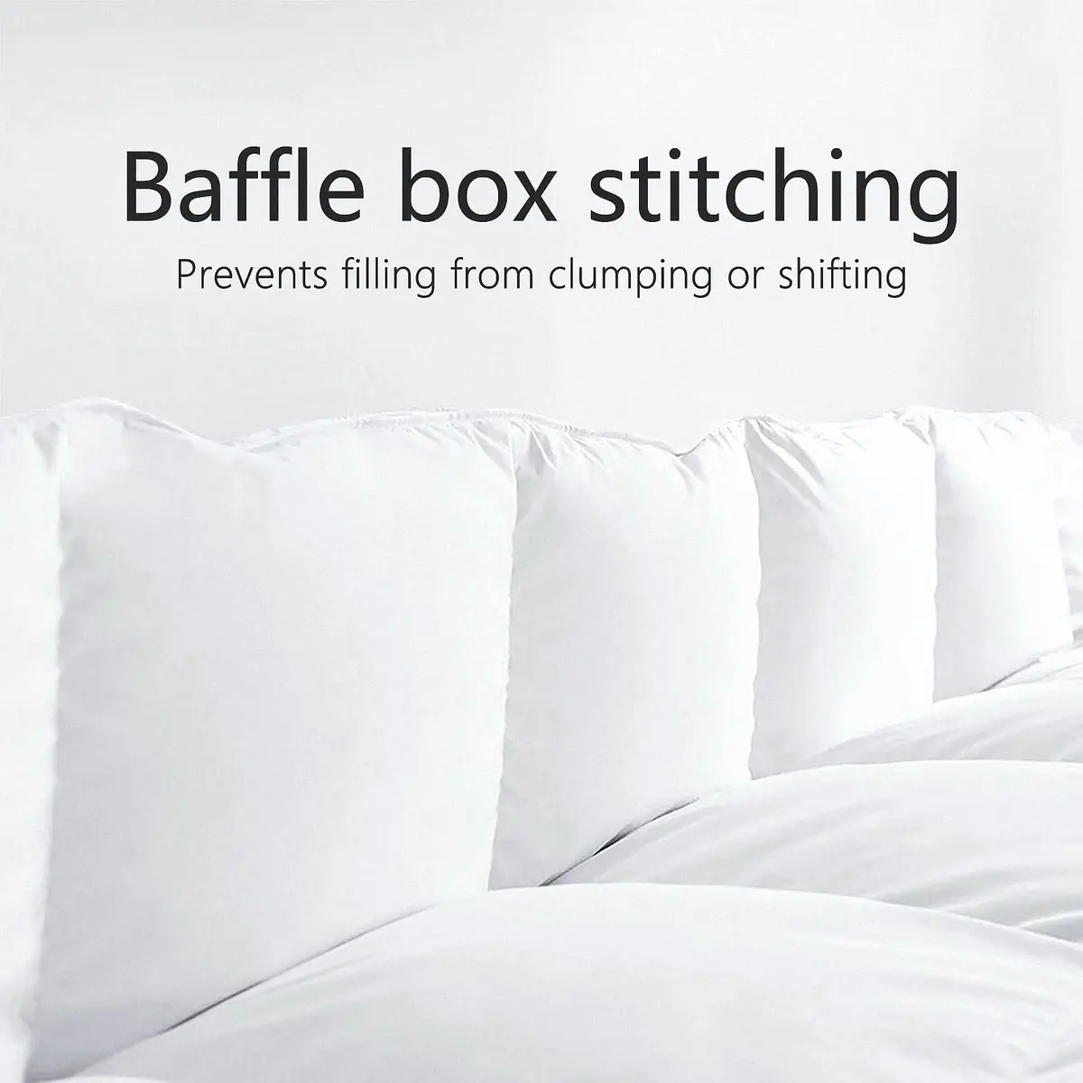 TEXARTIST White Queen Comforter | All Season Down Alternative Duvet Insert (90x90in) - view 3
