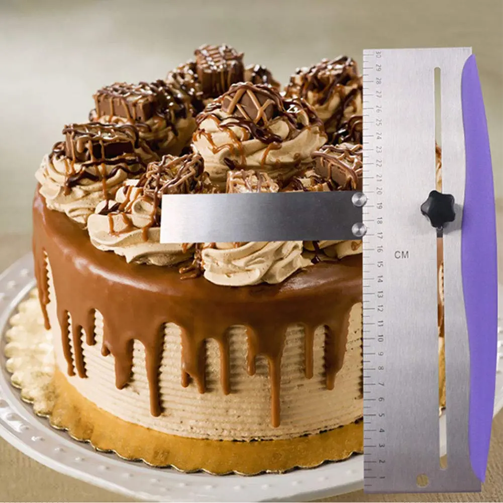 LVOERTUIG 12 Inch Adjustable Cake Scraper | Stainless Steel Cake Smoother with Scale, PP Handle - view 8