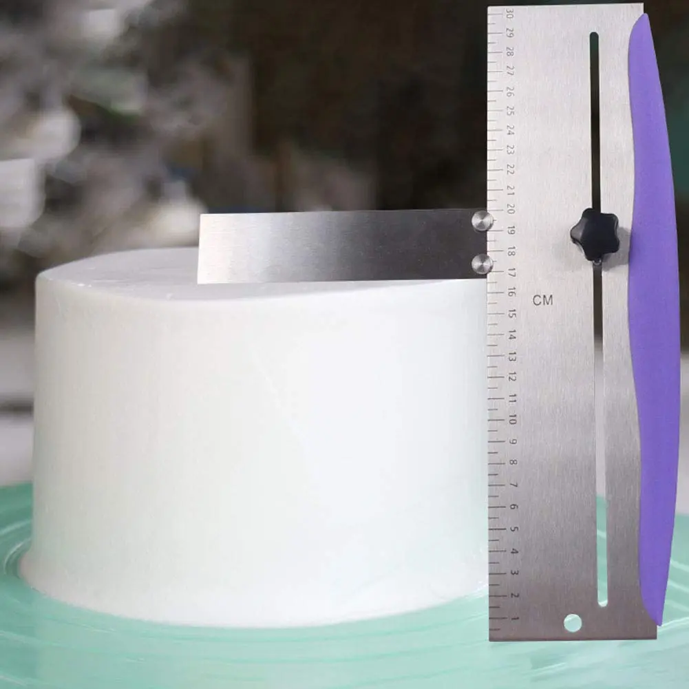 LVOERTUIG 12 Inch Adjustable Cake Scraper | Stainless Steel Cake Smoother with Scale, PP Handle - view 9