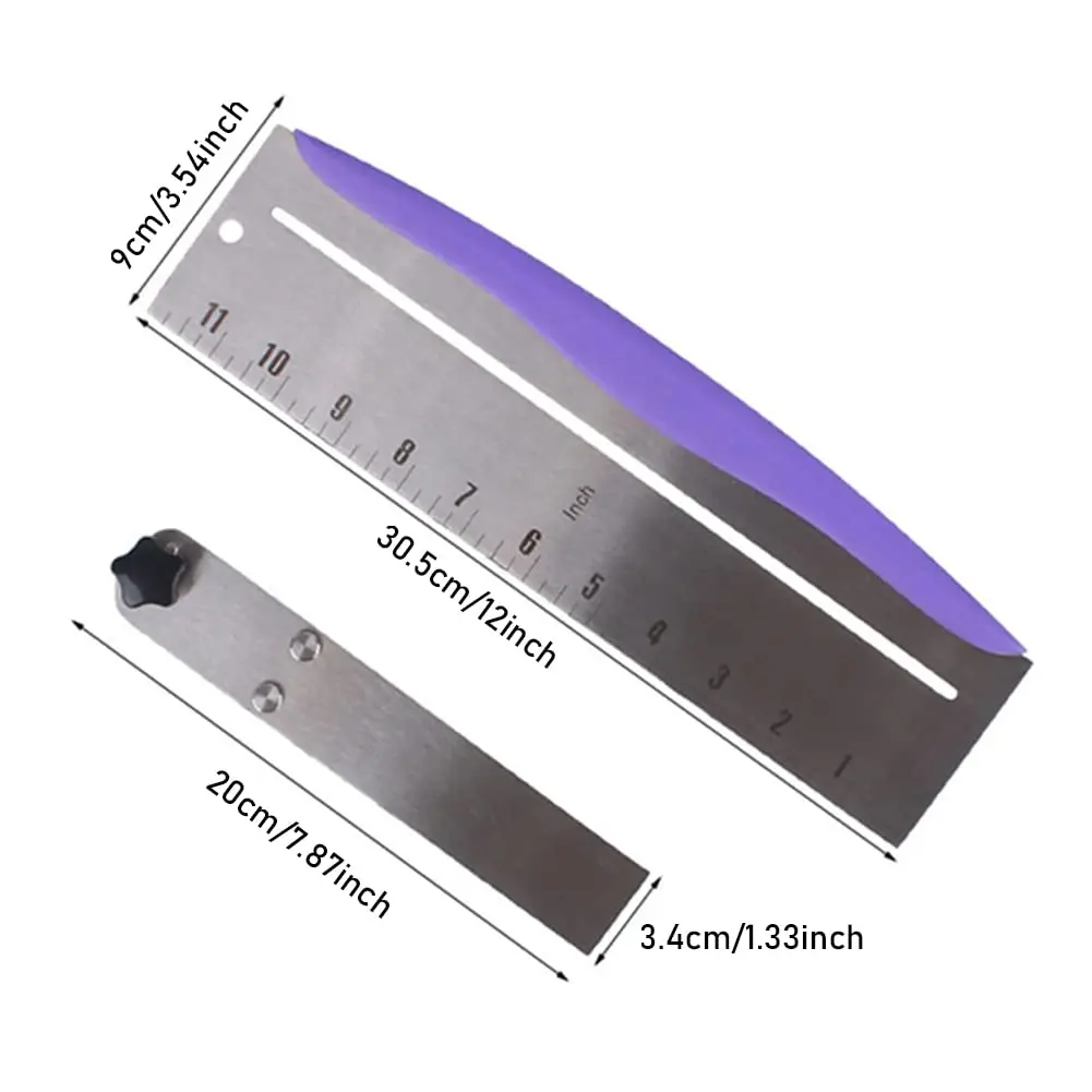 LVOERTUIG 12 Inch Adjustable Cake Scraper | Stainless Steel Cake Smoother with Scale, PP Handle - view 2