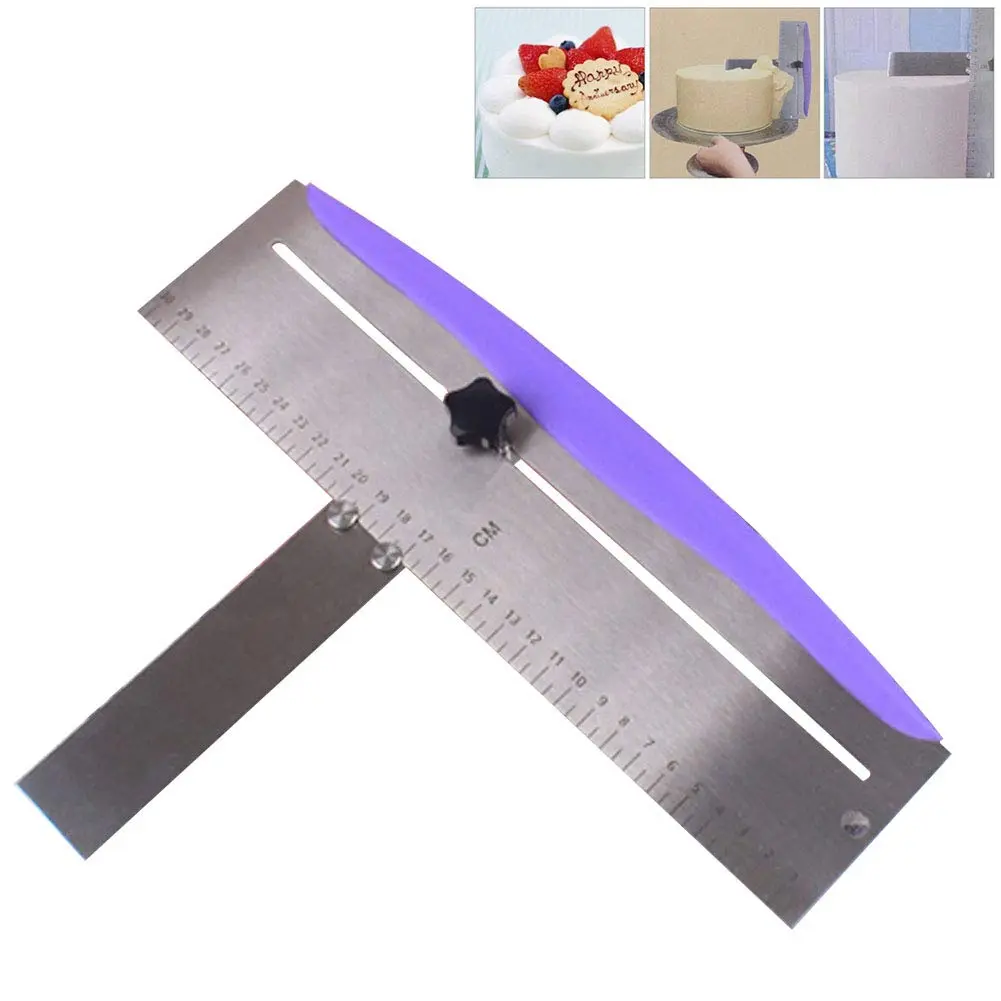 LVOERTUIG 12 Inch Adjustable Cake Scraper | Stainless Steel Cake Smoother with Scale, PP Handle - view 4