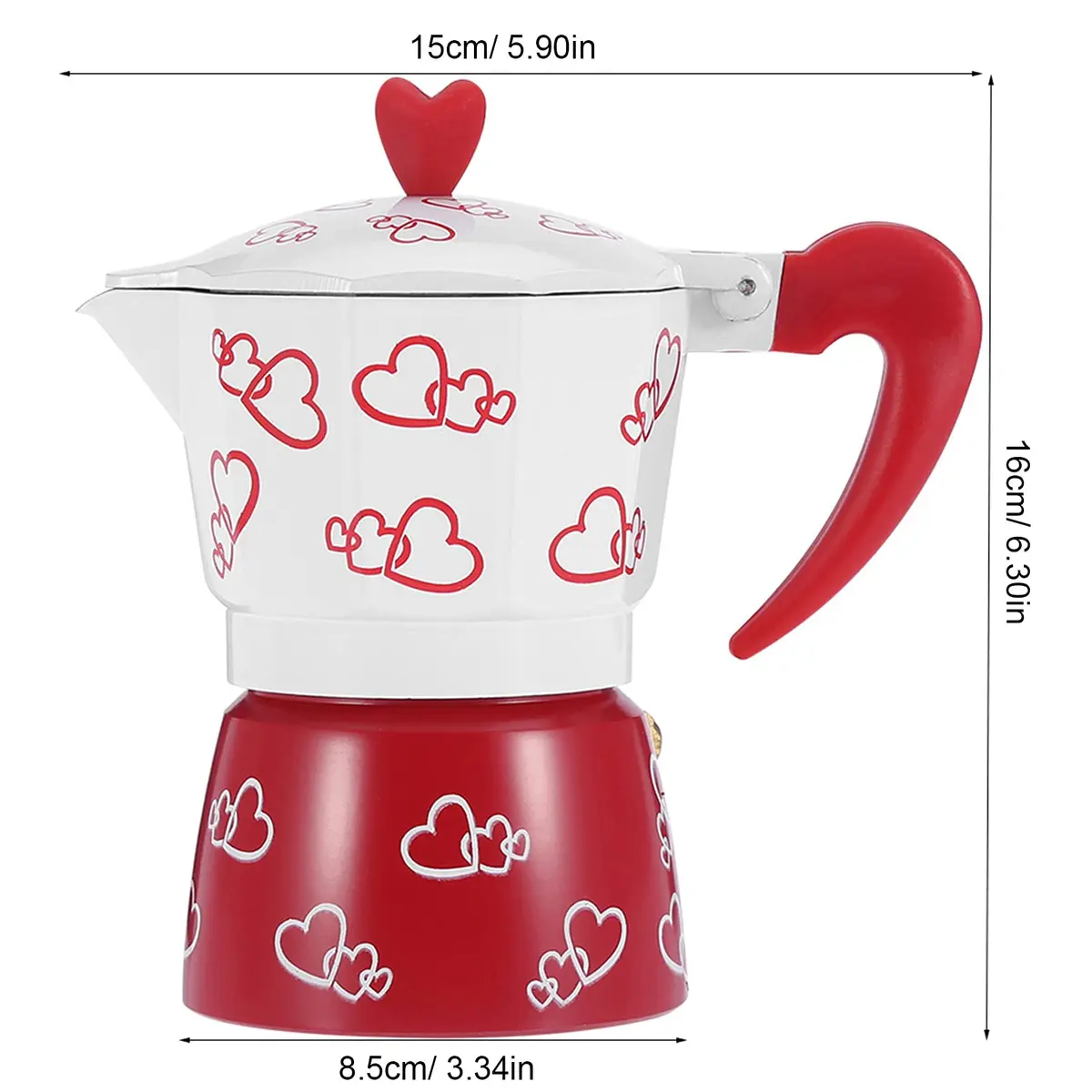 ASHATA Classic Italian Stovetop Espresso Maker, Aluminum Moka Pot for 6 Cups | Brews Rich Espresso, Latte, Mocha - view 5
