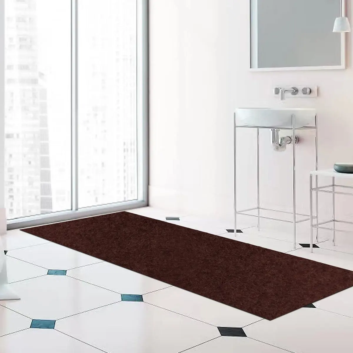 ZGR HOME&GARDEN Chocolate Brown Runner Rug 61cm (2 ft) x 183cm (6 ft) | Non-Slip Rubber Backing for Hallways & Kitchens - view 8