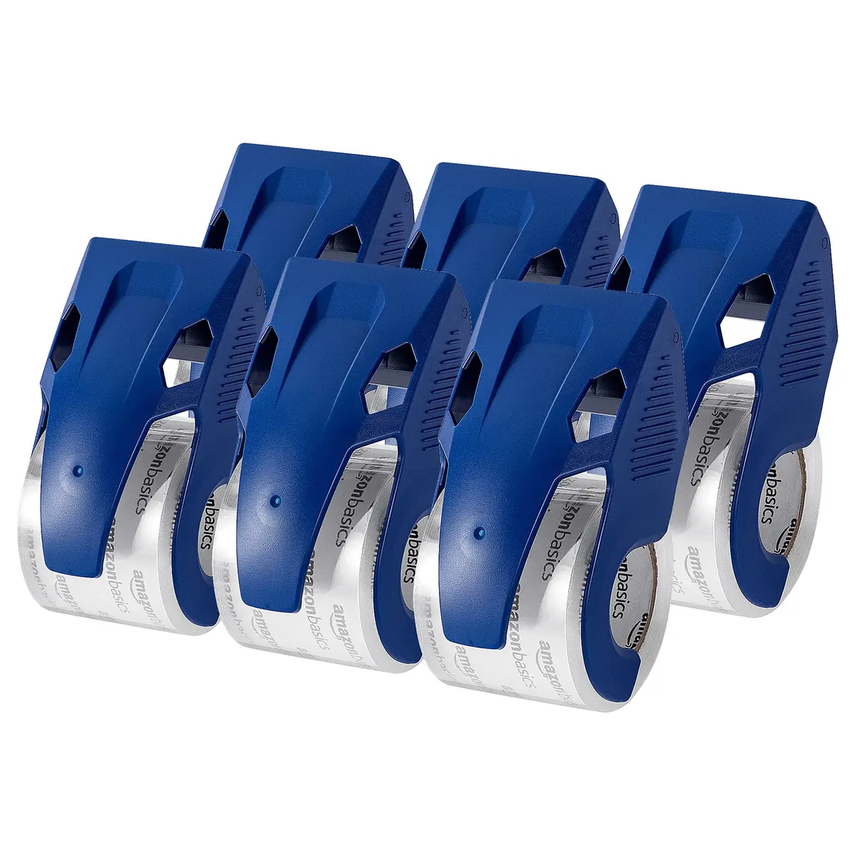 Amazon Basics Heavy Duty Packaging Tape with Dispenser 1.88" x 22.2 yds (5.03 cm x 20.3 m) 6-Pack | Strong Adhesive for Shipping & Moving - main product image