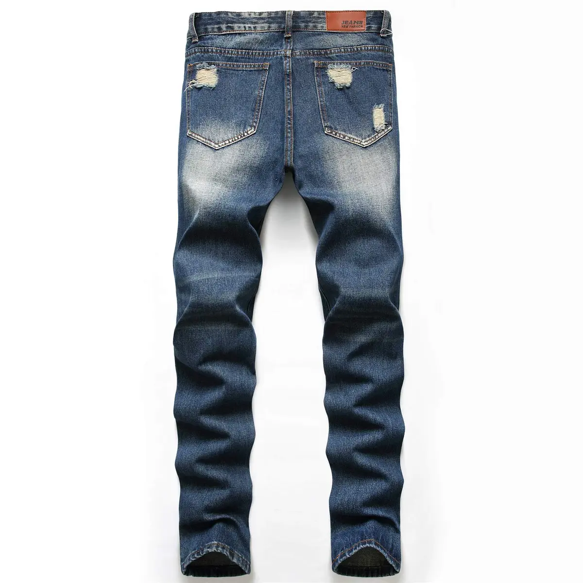 Liuhond Men's Ripped Distressed Straight Fit Washed Denim Jeans Pants 34 | Cool Moto Style - view 3