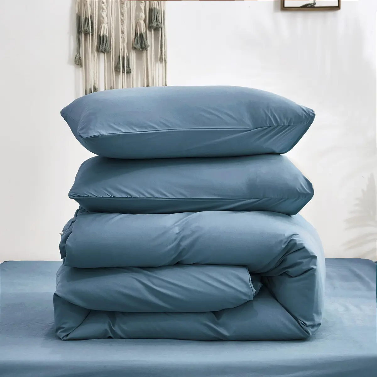 Luxlovery Lake Blue Comforter Set Queen | Soft Lightweight Bedding for Adults & Teens - view 5