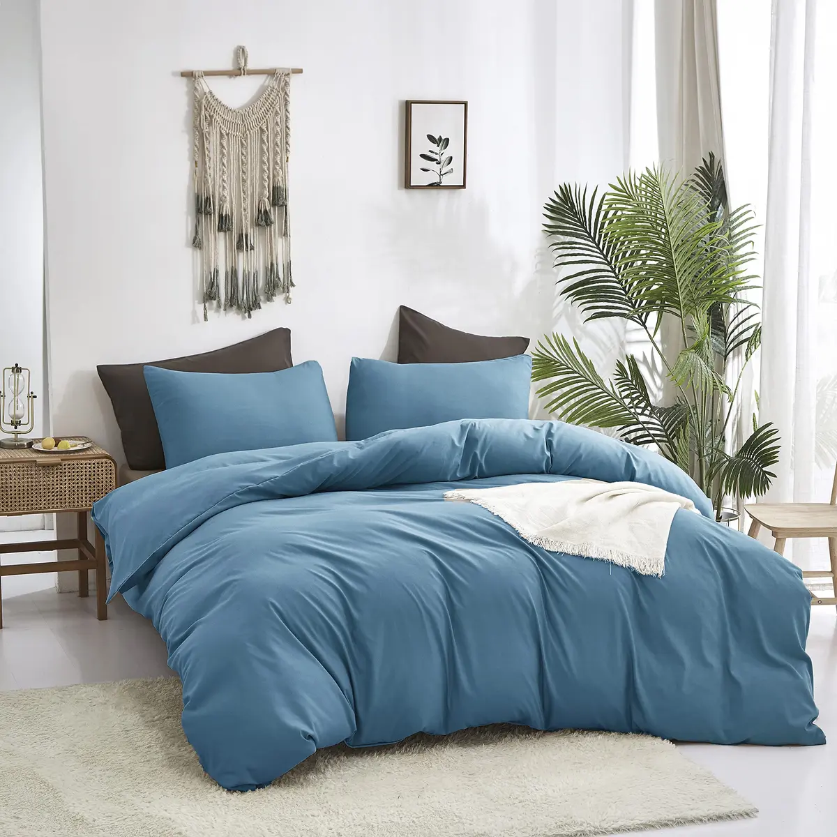 Luxlovery Lake Blue Comforter Set Queen | Soft Lightweight Bedding for Adults & Teens - view 2