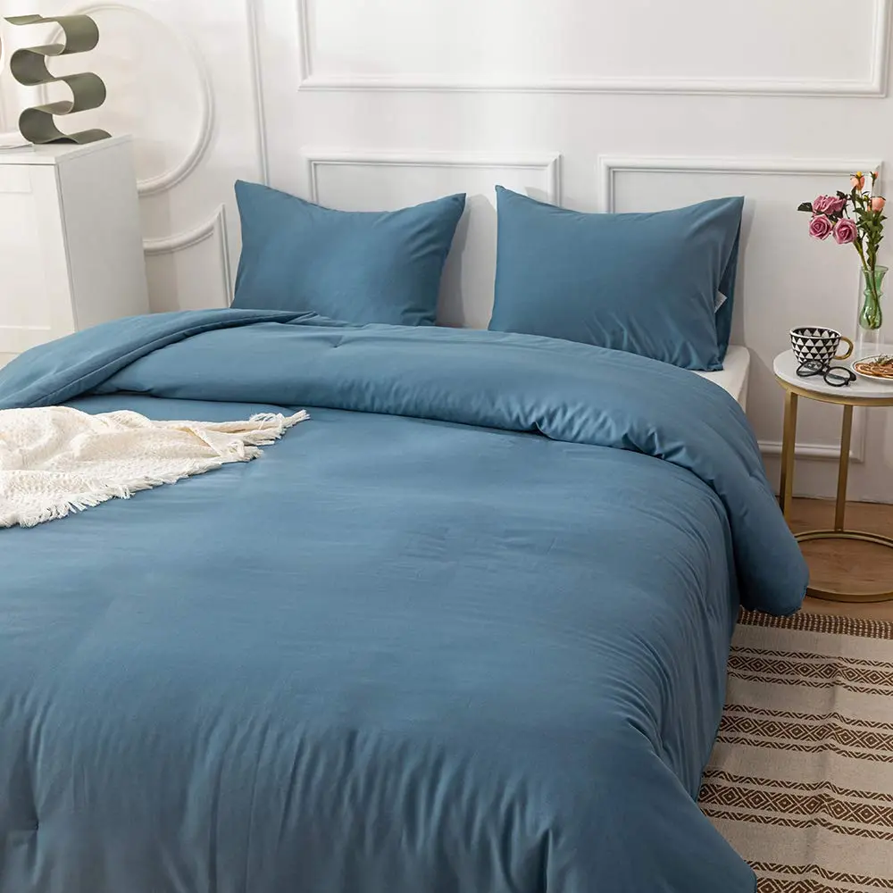 Luxlovery Lake Blue Comforter Set Queen | Soft Lightweight Bedding for Adults & Teens - view 4