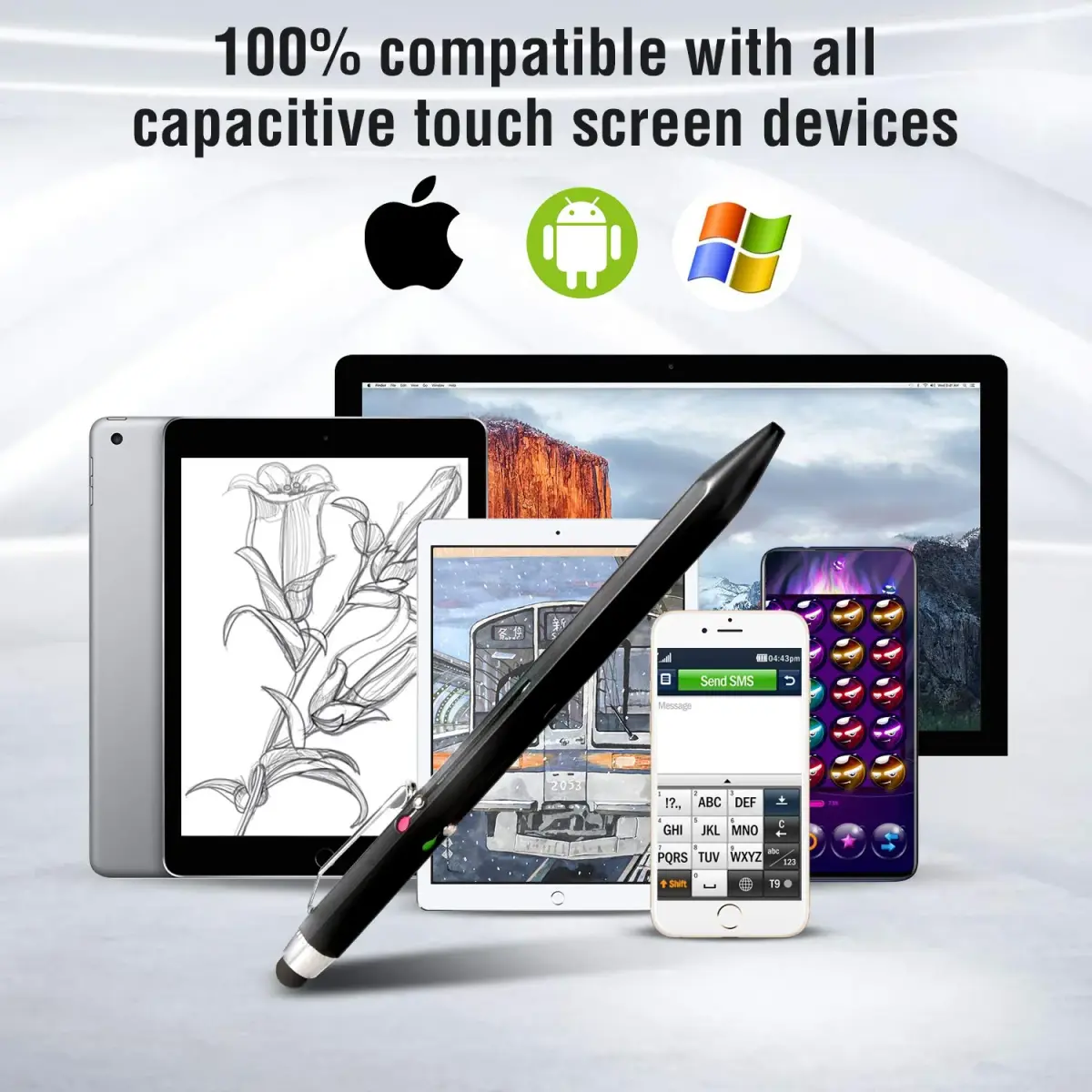 SMTTW 5-in-1 Stylus Pen & Multicolor Ballpoint Pen with Metal Gift Box | Smooth Ink Flow - view 4
