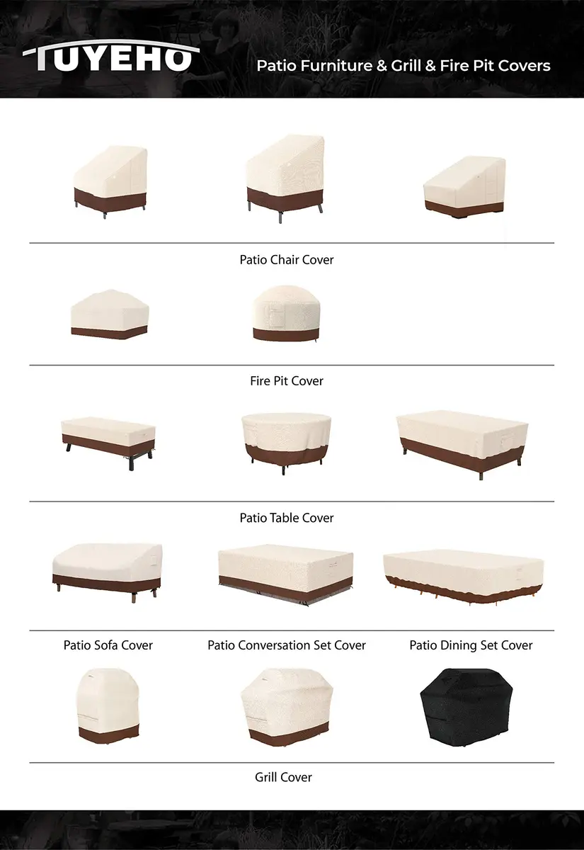 Tuyeho Heavy Duty 900D Outdoor Patio Furniture Set Cover 335cm x 213cm x 71cm | Waterproof & Windproof for All-Weather Protection - view 9
