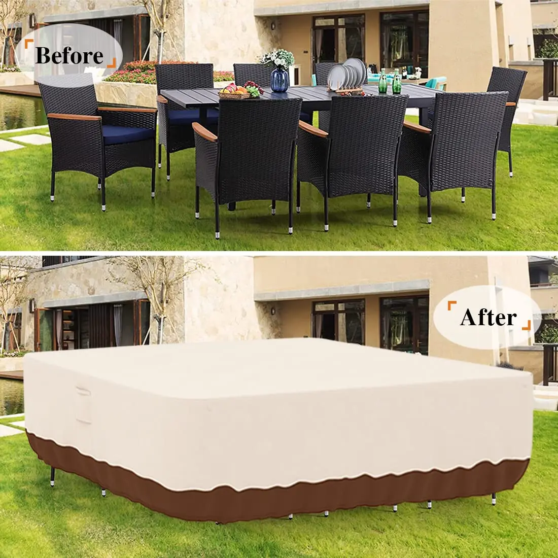 Tuyeho Heavy Duty 900D Outdoor Patio Furniture Set Cover 335cm x 213cm x 71cm | Waterproof & Windproof for All-Weather Protection - view 2