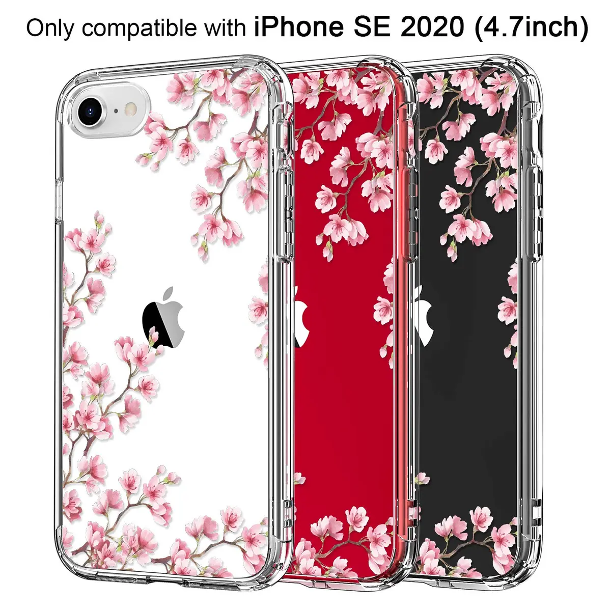 ICEDIO Cellular Phone Case for iPhone SE 2020/2022, 6.1 inch | Floral Transparent Slim Cover - view 4