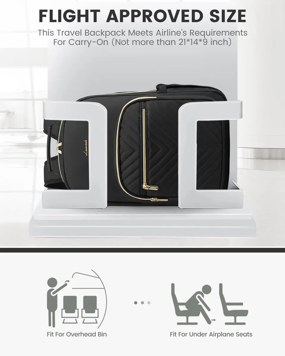 LOVEVOOK 15.6 Inch Laptop Backpack Purse for Women | Water-Resistant, USB Port, Daypack for Work & Travel - view 6