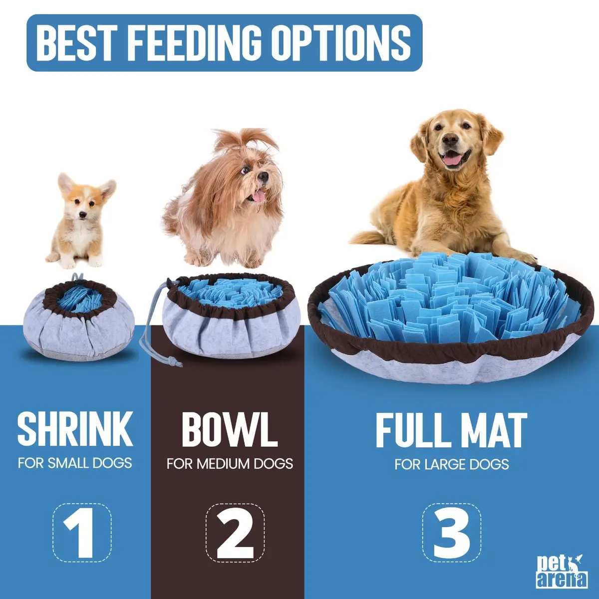 PET ARENA Adjustable Snuffle Mat for Dogs 1 Count (Pack of 1) | Puzzle Feeder Toy for Mental Stimulation - main product image
