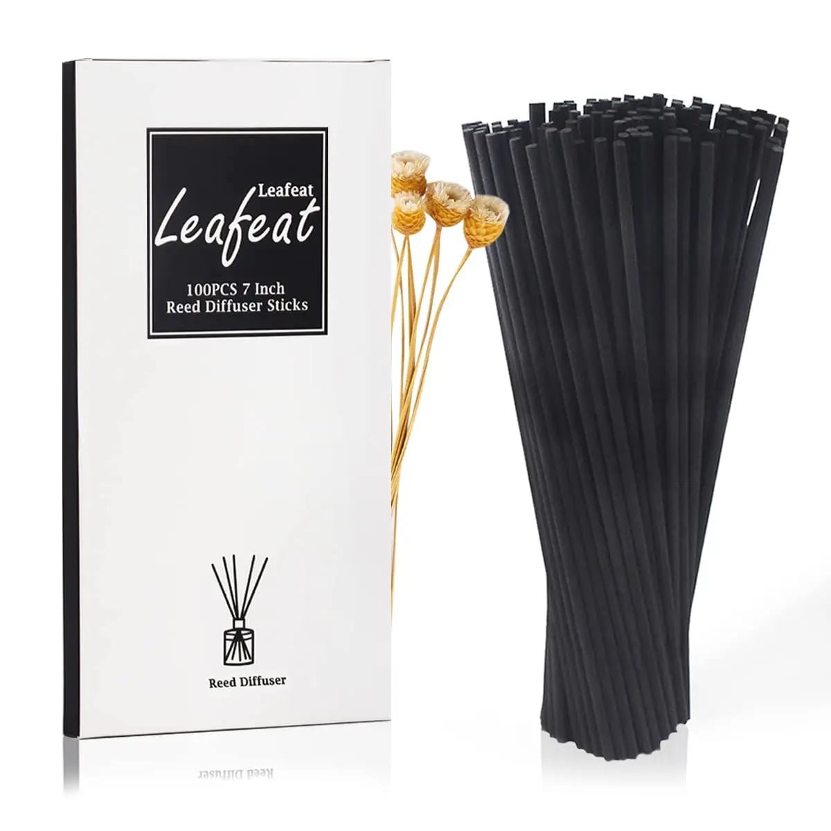 PLYXQ Black Fiber Reed Diffuser Sticks 18cm (7 Inch) - 100 Count | Natural Scent Diffusion - main product image