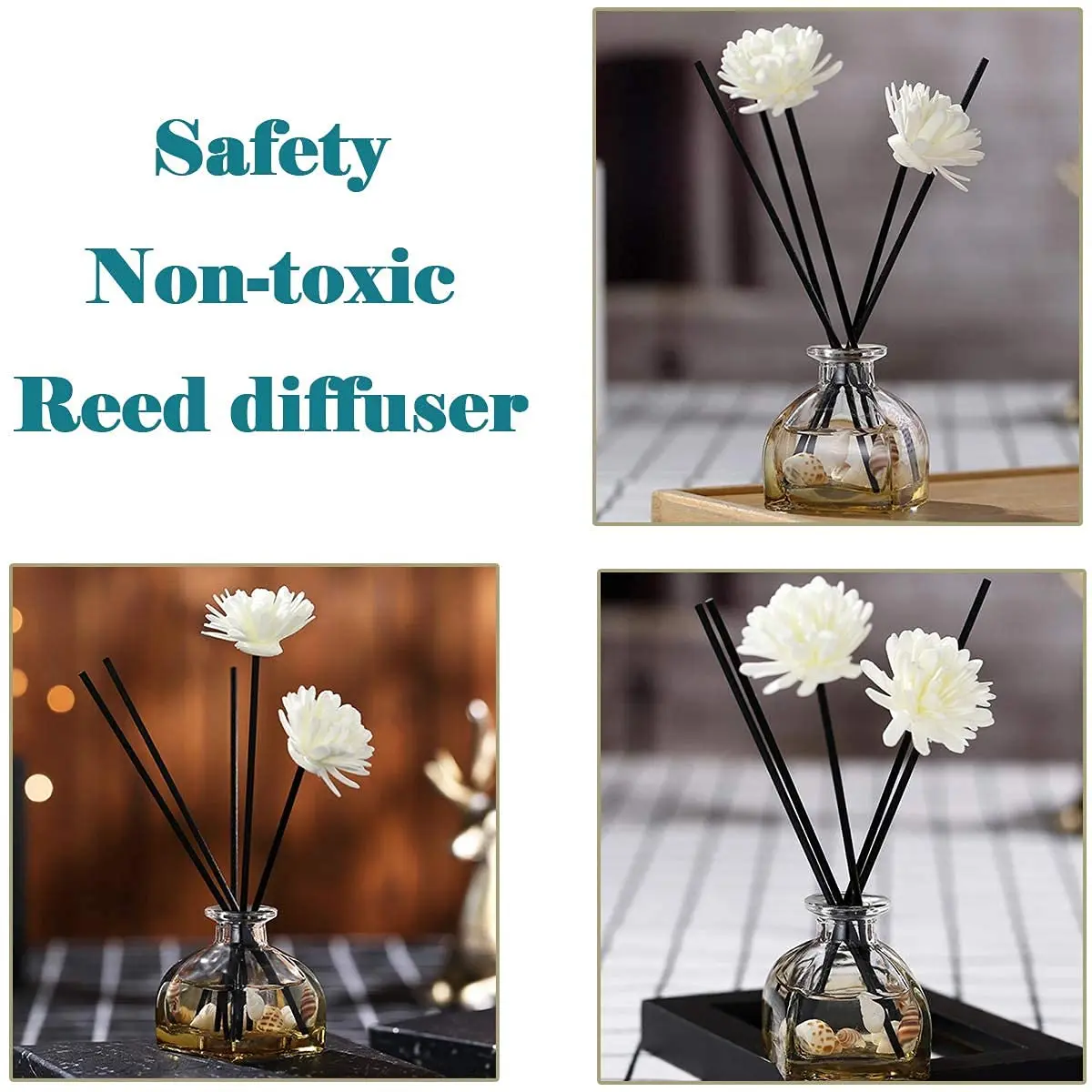 PLYXQ Black Fiber Reed Diffuser Sticks 18cm (7 Inch) - 100 Count | Natural Scent Diffusion - view 6