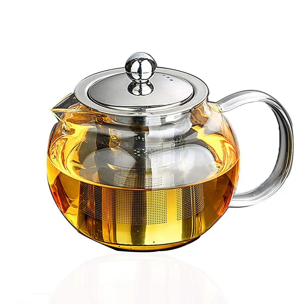 OUKEYI Thickened Borosilicate Glass Teapot with Stainless Steel Infuser, 950ml (32oz) | Stovetop Safe Loose Leaf Tea Brewer - main product image