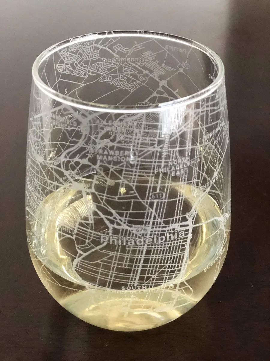 Or Something Stemless 17oz Wine Glass Urban City Map Philadelphia Pennsylvania | Dishwasher Safe - view 2