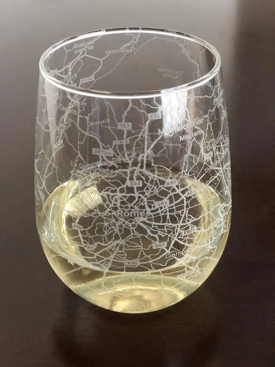 Or Something Stemless 17oz Wine Glass Urban City Map Rome Italy | Dishwasher Safe & Reusable - main product image
