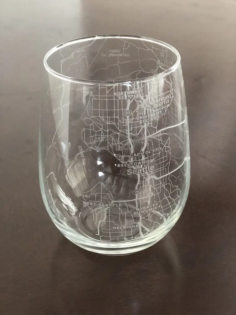 Or Something Stemless 17oz Wine Glass Urban City Map Seattle Washington | Dishwasher Safe & Made in USA - main product image