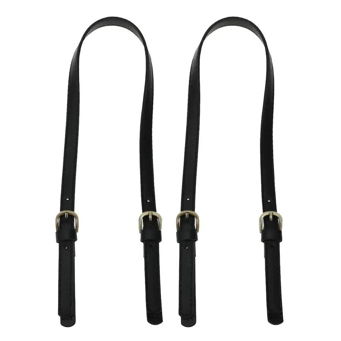Semetall Black PU Leather Purse Handles 2 Pcs | 65cm-71cm Adjustable Bag Straps - main product image