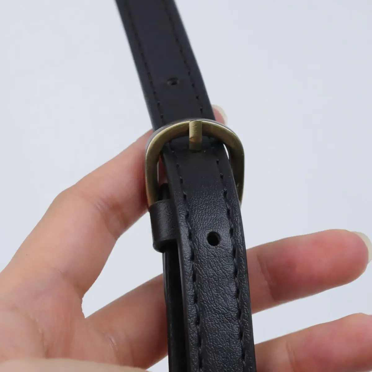 Semetall Black PU Leather Purse Handles 2 Pcs | 65cm-71cm Adjustable Bag Straps - view 8