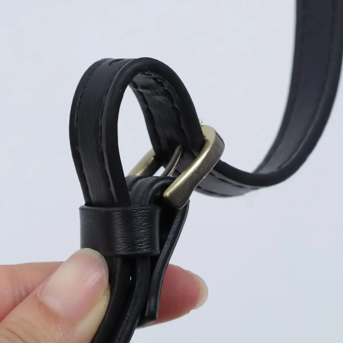 Semetall Black PU Leather Purse Handles 2 Pcs | 65cm-71cm Adjustable Bag Straps - view 9