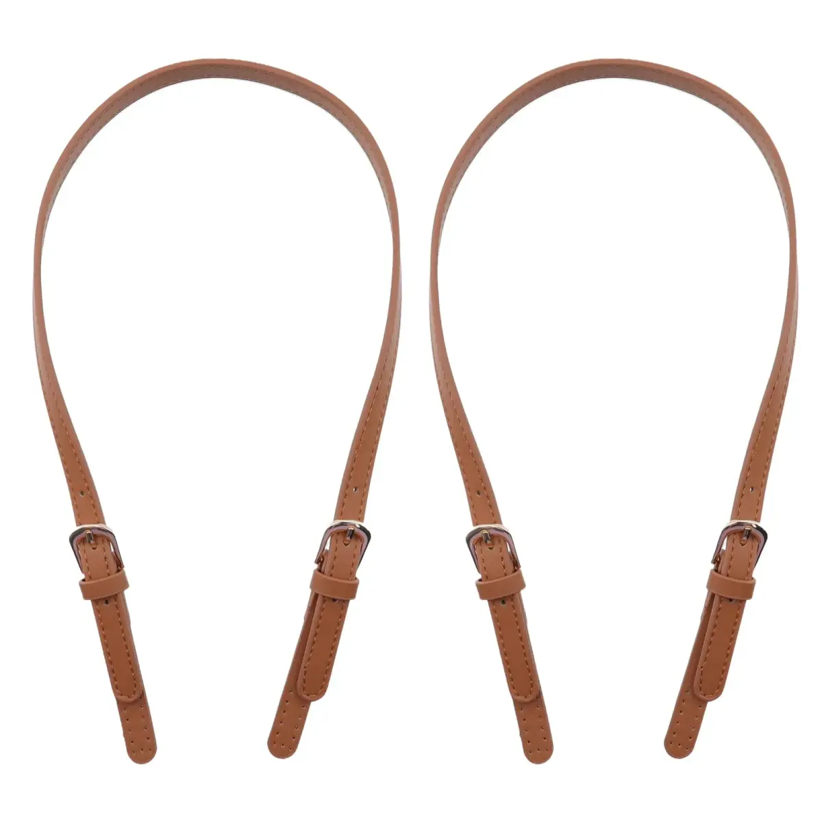 Semetall PU Leather Replacement Purse Straps 2 Pcs 67cm-76cm (26.38in-29.92in) Brown | Adjustable Bag Handles for Handbags & Shoulder Bags - main product image
