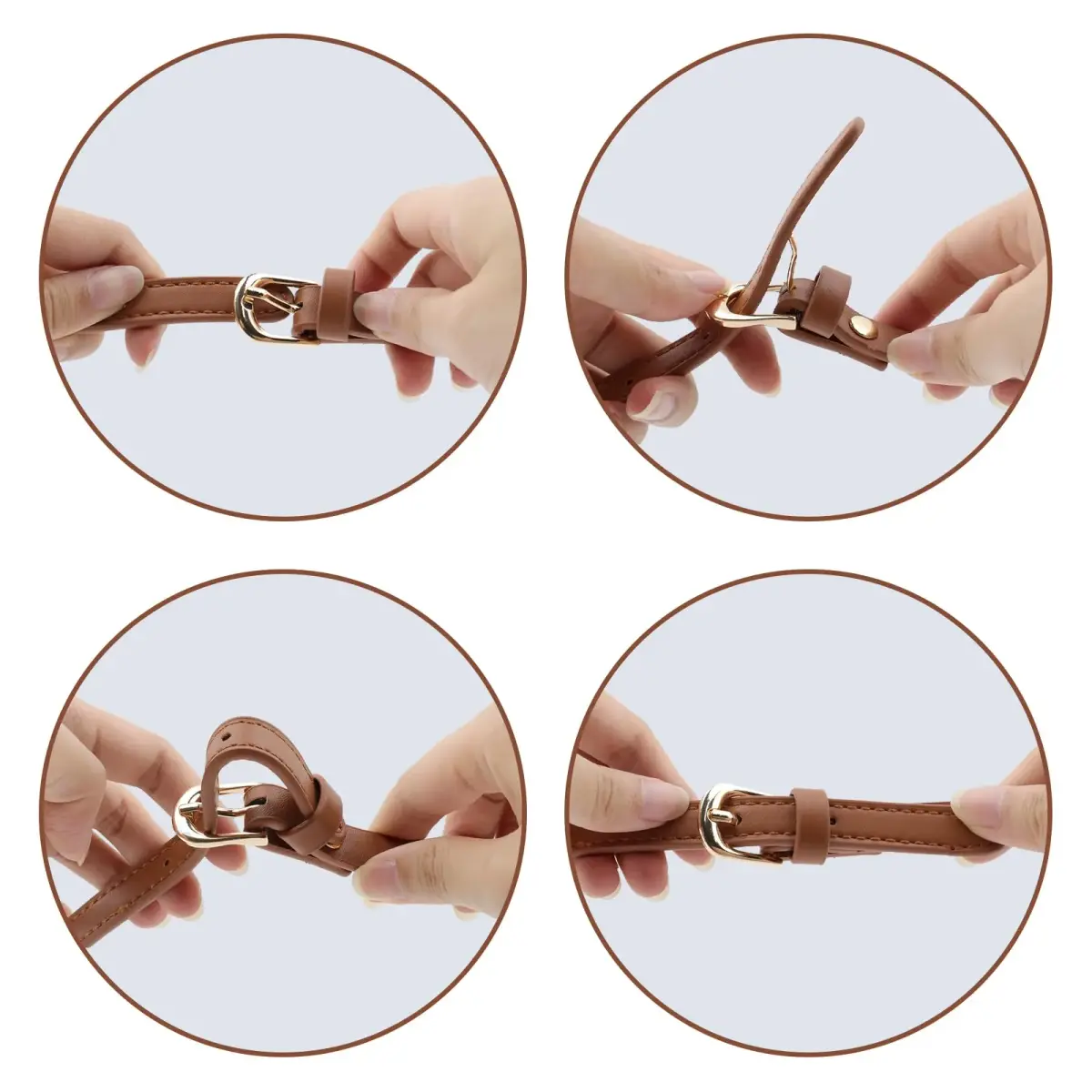 Semetall PU Leather Replacement Purse Straps 2 Pcs 67cm-76cm (26.38in-29.92in) Brown | Adjustable Bag Handles for Handbags & Shoulder Bags - view 4