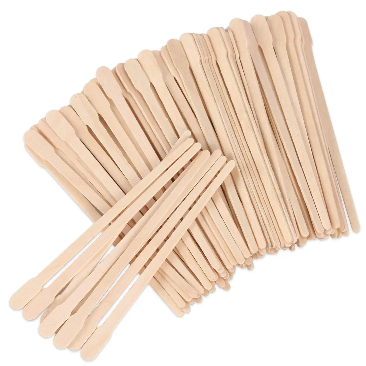 JANYUN 200 Pcs Wooden Eyebrow Waxing Sticks with Handle for Hair Removal - Face, Leg, Facial, and Eyebrow (88mm / 3.5 inch) - main product image