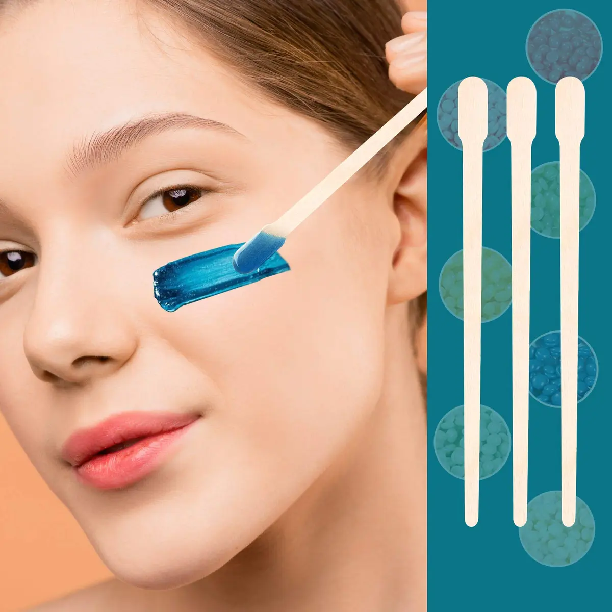JANYUN 200 Pcs Wooden Eyebrow Waxing Sticks with Handle for Hair Removal - Face, Leg, Facial, and Eyebrow (88mm / 3.5 inch) - view 6