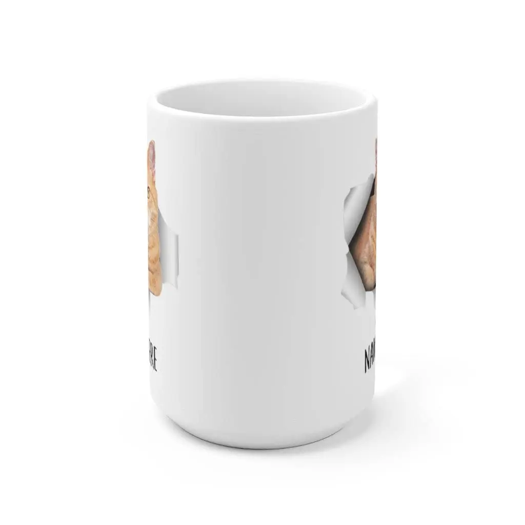 Lovesout Funny Personalized Name Tabby Cat Orange Custom Text Christmas 2026 Gifts White Coffee Mug 443ml (15oz) | Unique Gift for Cat Lovers - view 2