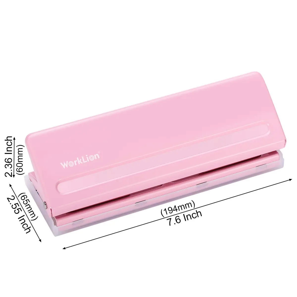 WORKLION Adjustable 6 Hole Punch: Metal Six Hole Puncher for Planners and 6-Ring Binders with 6 Sheet Capacity for A4 / A5 / A6 / Personal/Pocket Size (Pink) - view 5
