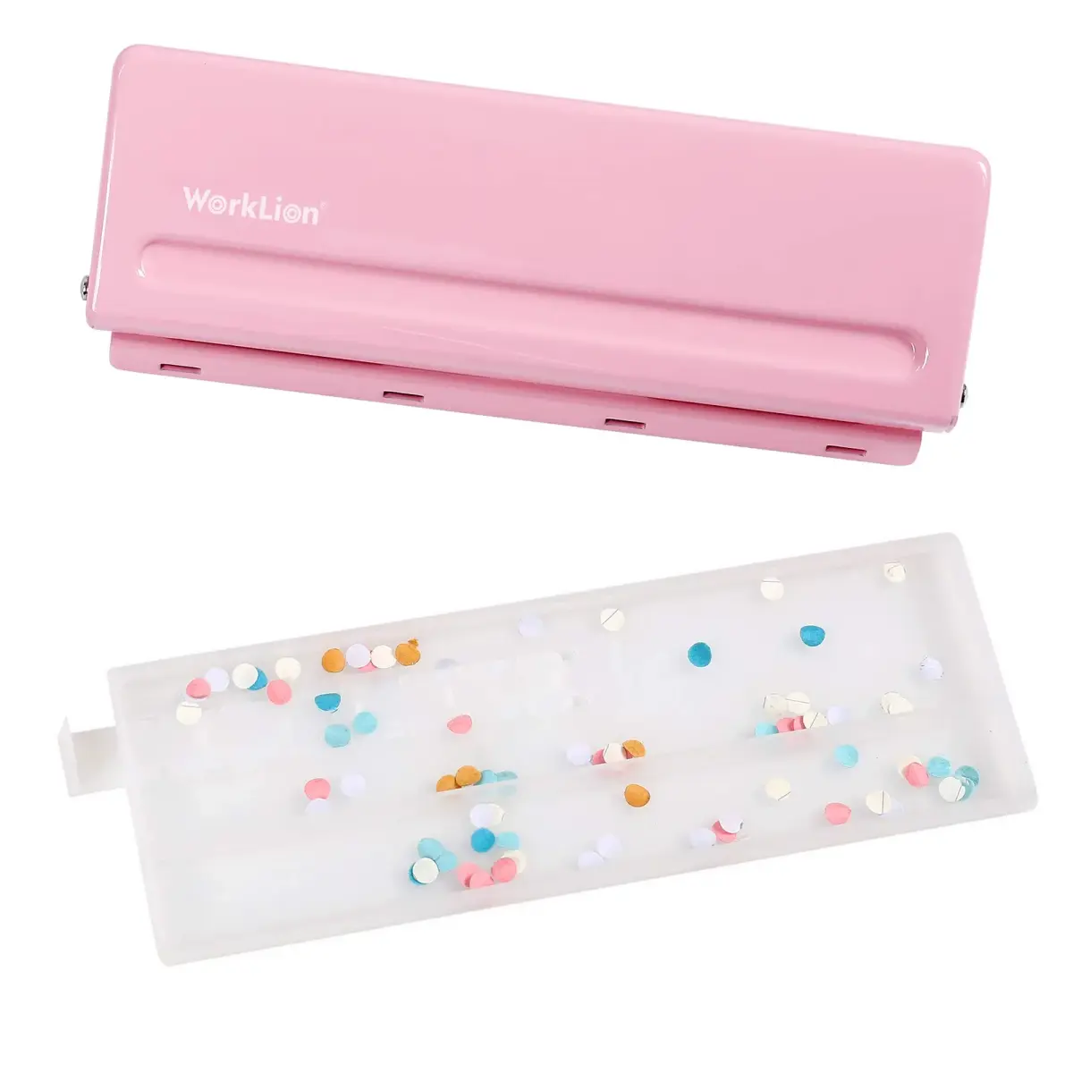 WORKLION Adjustable 6 Hole Punch: Metal Six Hole Puncher for Planners and 6-Ring Binders with 6 Sheet Capacity for A4 / A5 / A6 / Personal/Pocket Size (Pink) - view 3