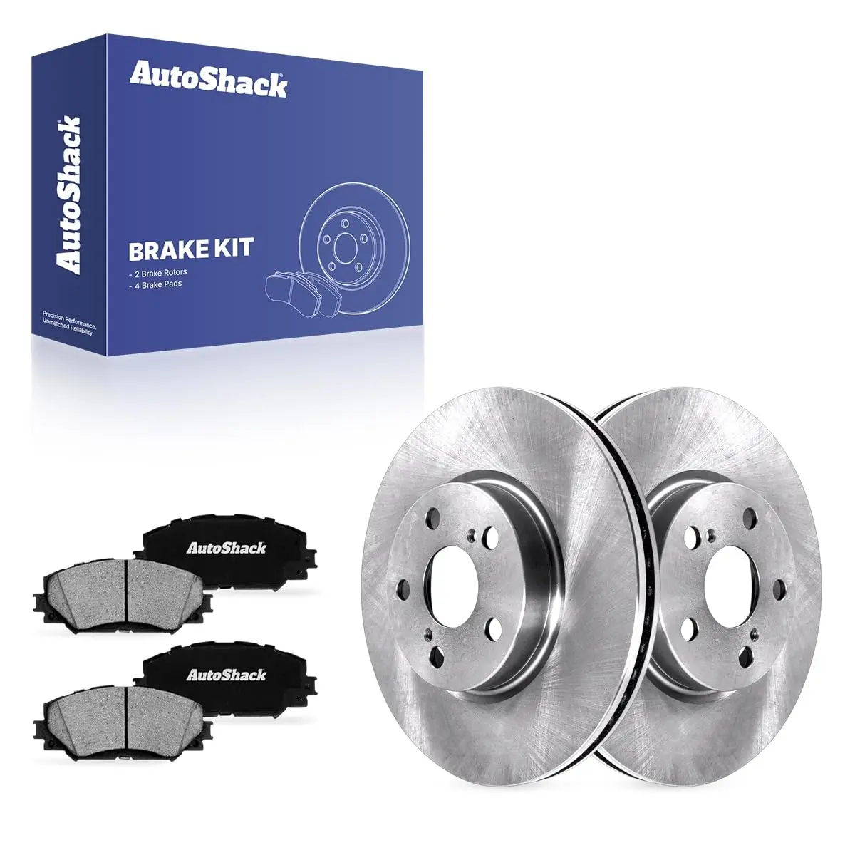 AutoShack Front Brake Rotors Vented 10.83" (275 mm) & Ceramic Pads | Reliable Brake Kit for Toyota & Scion - main product image