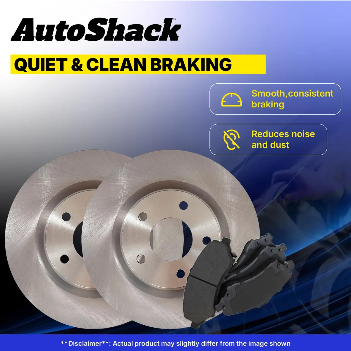 AutoShack Front Brake Rotors Vented 10.83" (275 mm) & Ceramic Pads | Reliable Brake Kit for Toyota & Scion - view 7