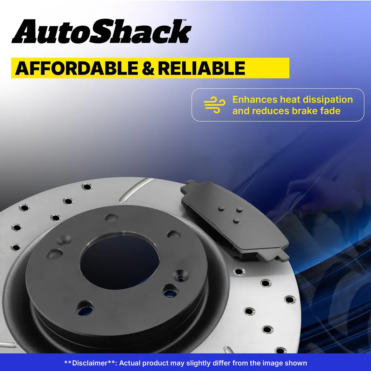 AutoShack Front Vented E-Coated Rotors 10.83" (275 mm) & Ceramic Pads | Reliable Brake Kit for Toyota & Pontiac - view 5